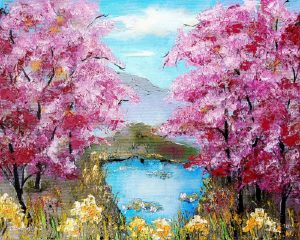 Painting oil sakura